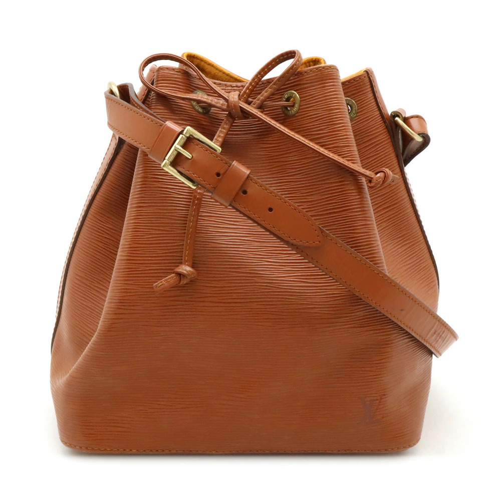 LOUIS VUITTON Epi Drawstring Shoulder Bag Hobo Leather Kenya Brown